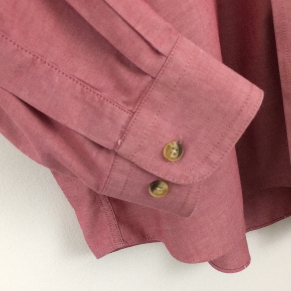 L.L. Bean Men’s Long Sleeve Button Down Dress Shirt Size Large Mauve Dusty Rose - Picture 4 of 7